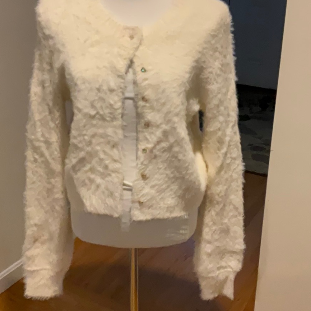 Free People cardigan sweater Sz xl cream